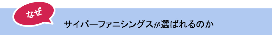 なぜサイバーファニシングスが選ばれるのか